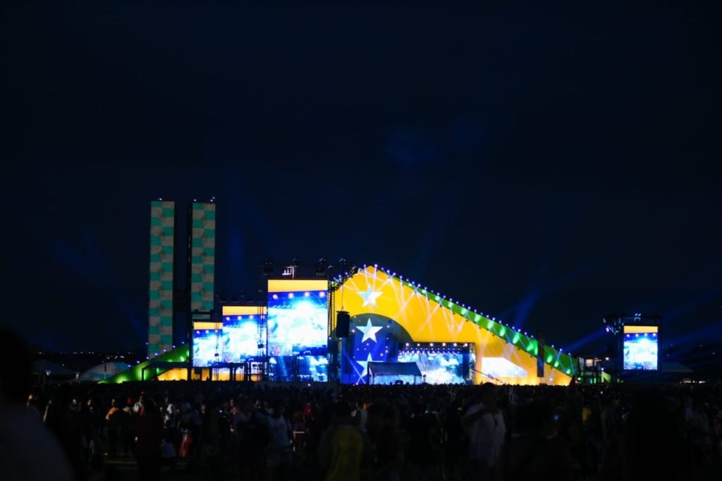 Palco do festival do futuro na posse de lula