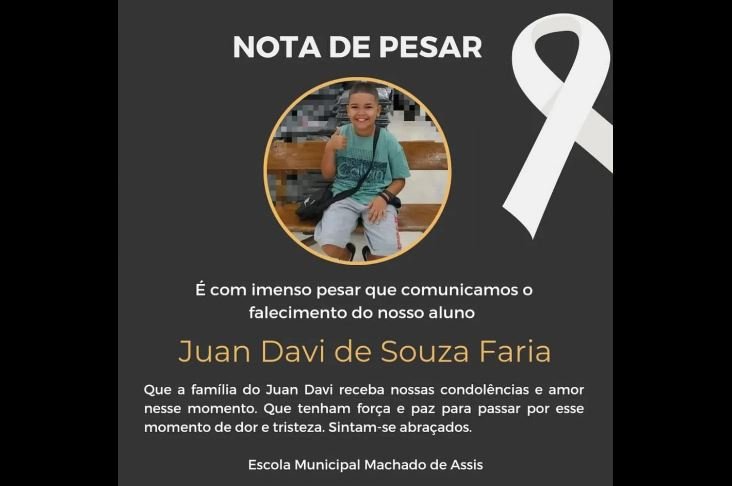 Menino morre após ser atingido por bala perdida enquanto jogava