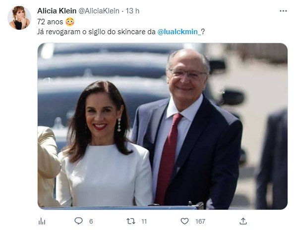 Tweet Lu Alckmin