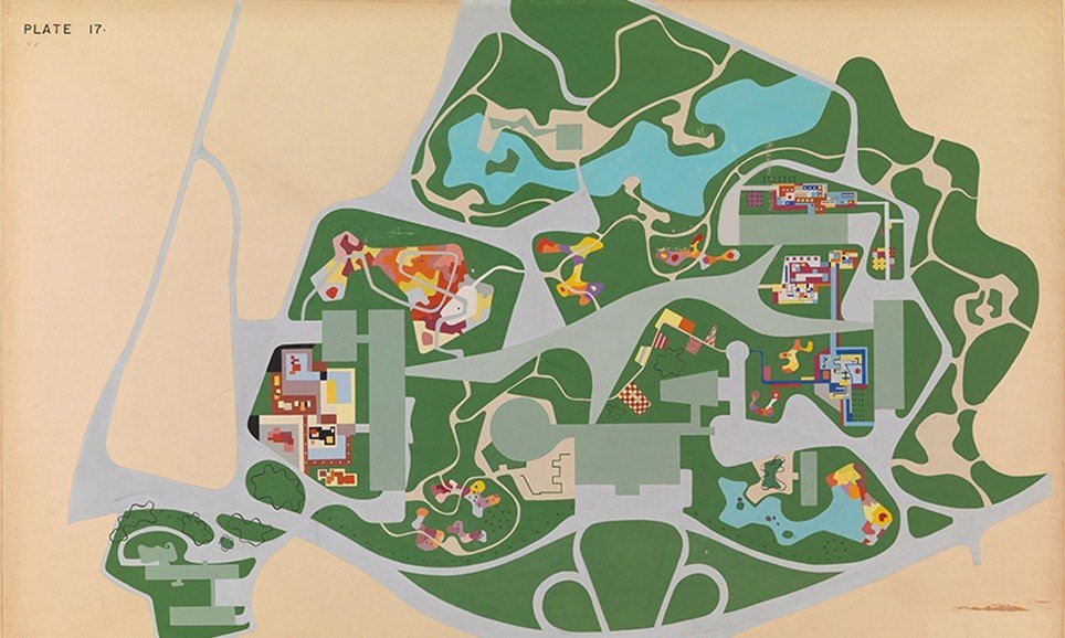 imagem colorida Projeto de Burle Marx para o Parque Ibirapuera, São Paulo, Brasil, 1953