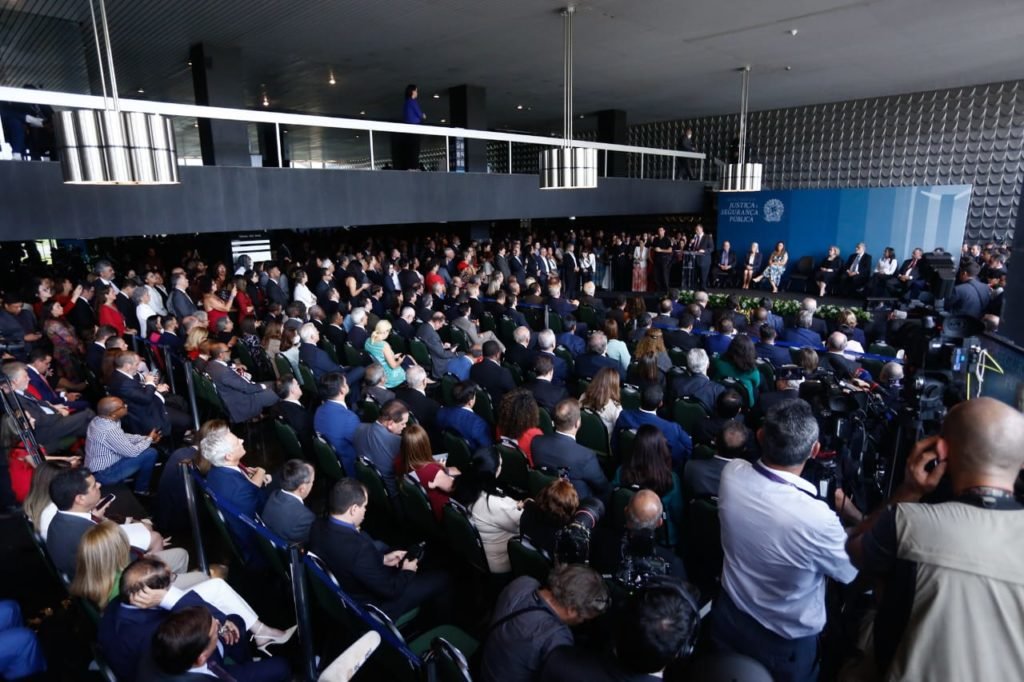 Imagem aérea da posse como ministro da Justiça e Segurança Flávio Dino (PSB) no Palácio da Justiça - Metrópoles