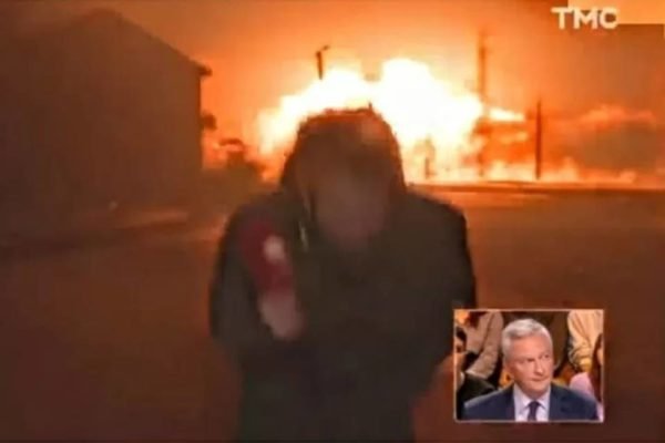 Míssil explode durante transmissão ao vivo e assusta repórter