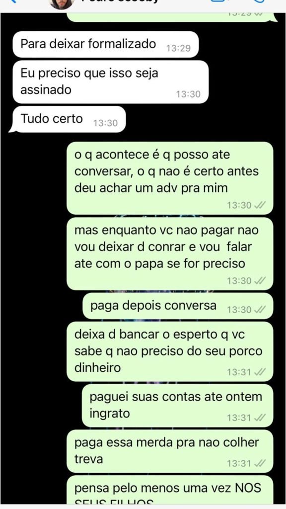 Conversas do WhatsApp entre Luana Piovani e seu ex-marido, Pedro Scooby sobre filhos são expostas na internet pela ex-atriz - Metrópoles