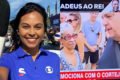 À esquerda, a jornalista Estella Gomes, da Globo; à direita, seu pai, o jornalista Marcelo Gomes, ao lado da irmã de Pelé para a ESPN - Metrópoles