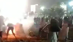 Turista atingida rojão Praia Grande