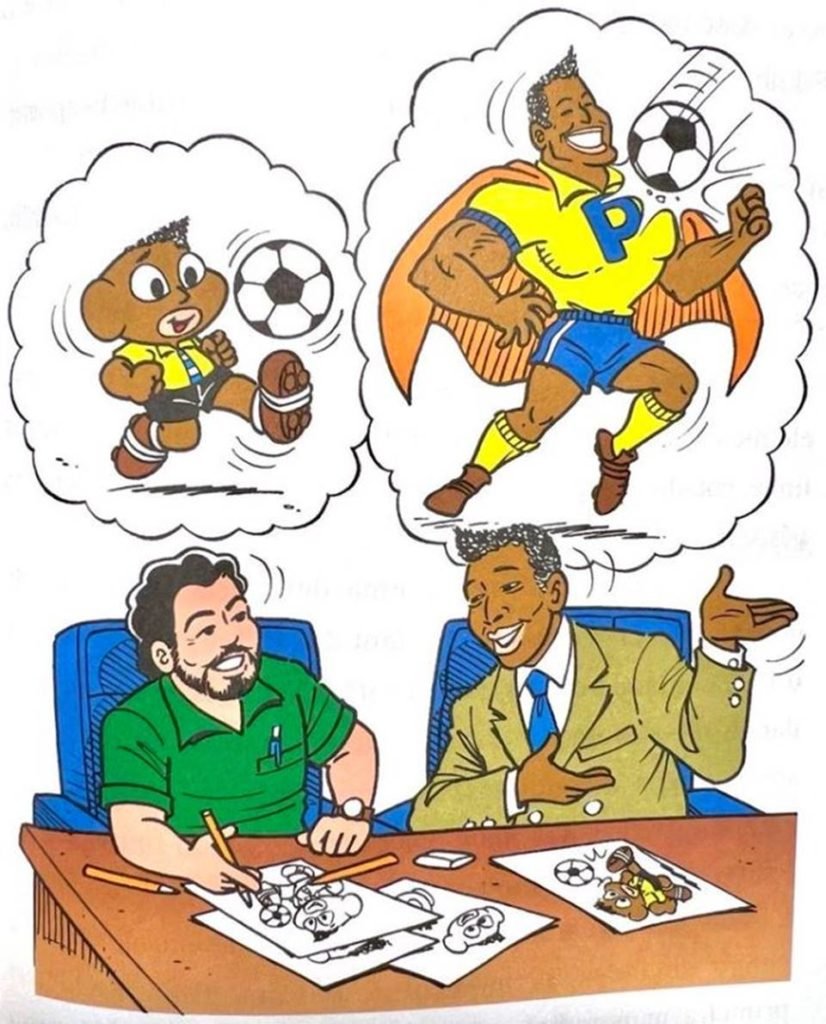 desenho de mauricio de sousa e pelé conversando - metrópoles