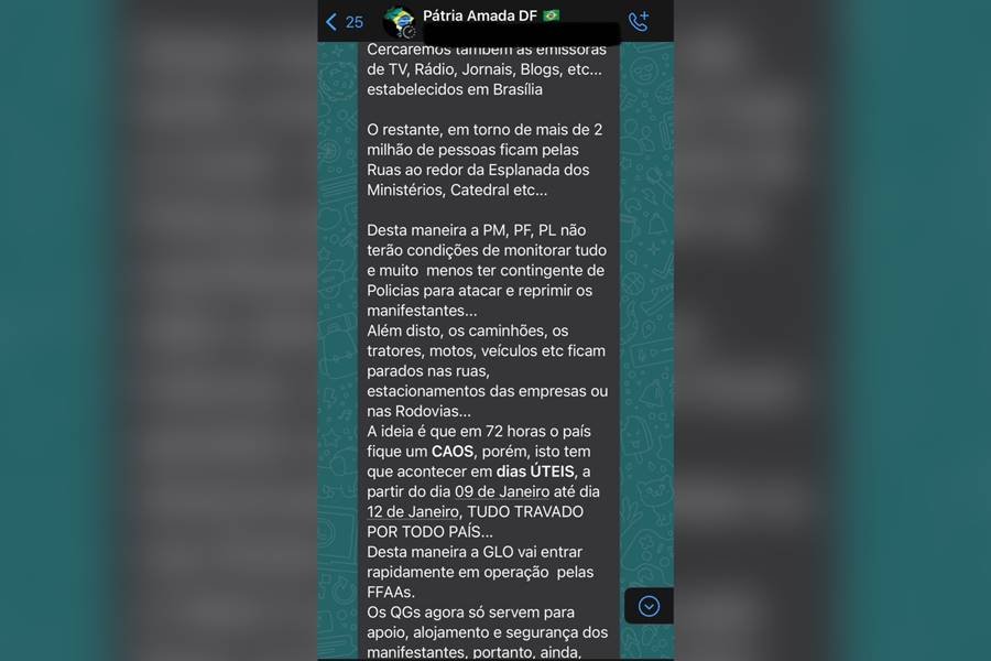 Bolsonaristas armam planos em grupos do WhatsApp planejando invadir e cercar Brasília após posse de Lula - Metrópoles