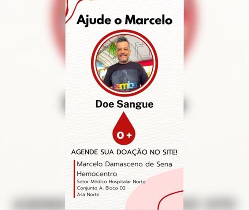 Imagem colorida de pedido de doação de sangue