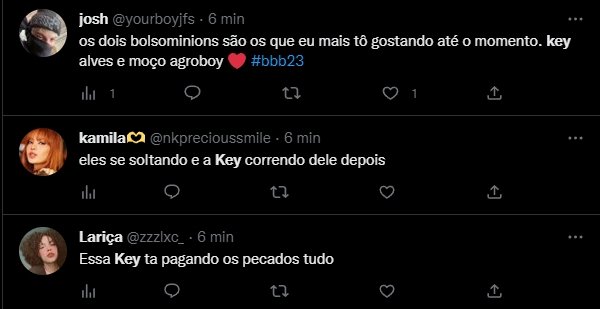 Print de uma publicação do Twitter sobre o BBB23 - Metrópoles