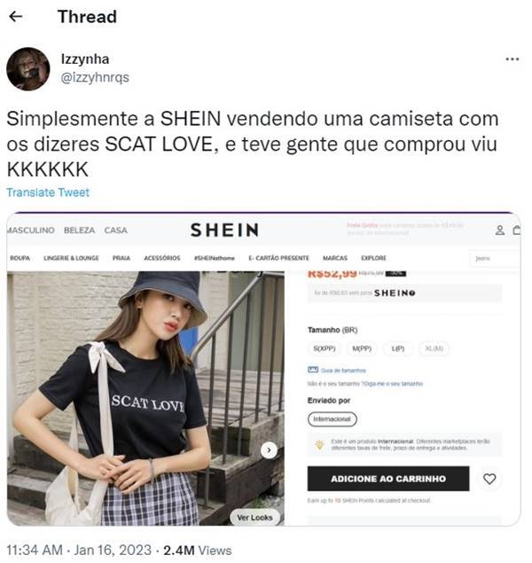 Se voce fosse um famoso: preferia ser patrocinado pela shein ou