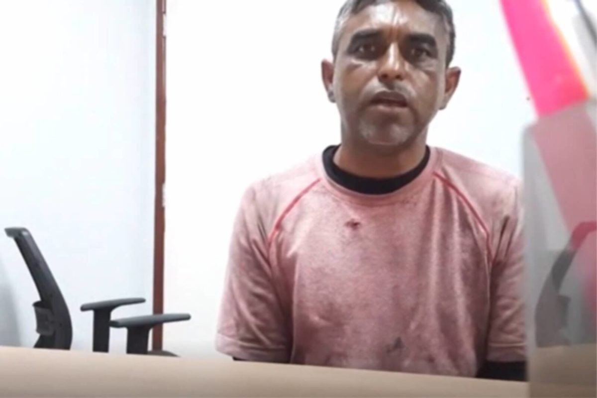 Horácio, preso por suspeita de participar de chacina de família no DF, em vídeo de depoimento. Ele confessou sua culpa na Delegacia do Paranoá - Metrópoles