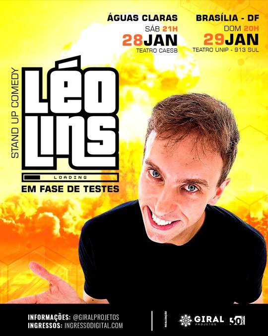 Léo Lins apresenta novo show em Águas Claras e na Asa Sul Metrópoles