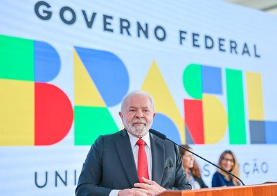 Presidente da República, Luiz Inácio Lula da Silva, durante cerimônia no Planalto