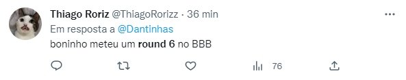 Print de uma publicação no Twitter que compara o BBB23 a Round 6 - Metrópoles