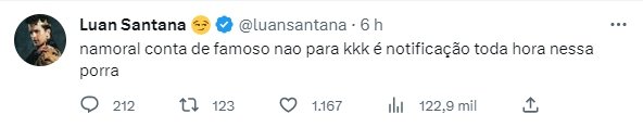 Imagem do Twitter de Luan Santana - Metrópoles