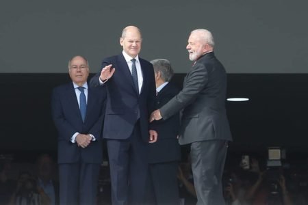 Cerimônia de chegada do Chanceler da República Federal da Alemanha, Olaf Scholz, ao Palácio do Planalto
