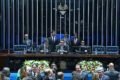 Imagem colorida mostra o plenário do Senado Federal