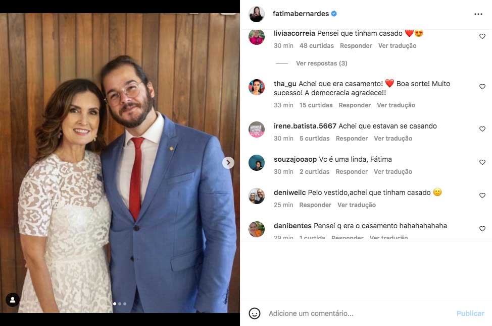 Casamento? Foto de Fátima Bernardes e Túlio Gadêlha confunde fãs