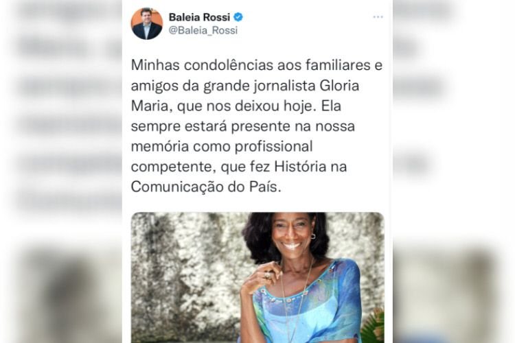 Twitter políticos Glória Maria - Metrópoles
