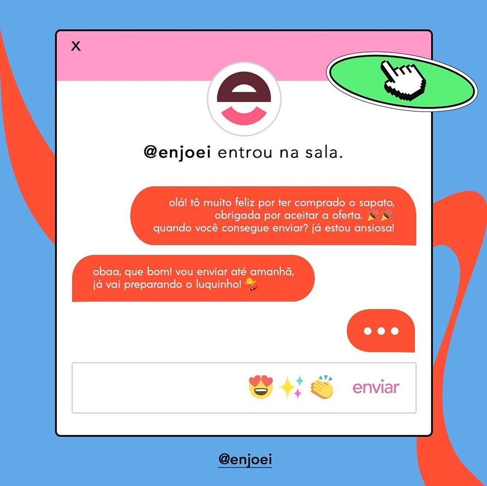 Arte de ilustração do brechó on-line Enjoei. - Metrópoles
