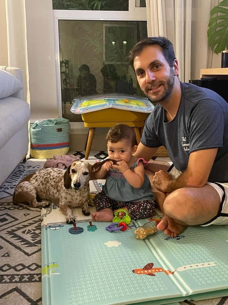 Renan Umbelino e a filha Nina