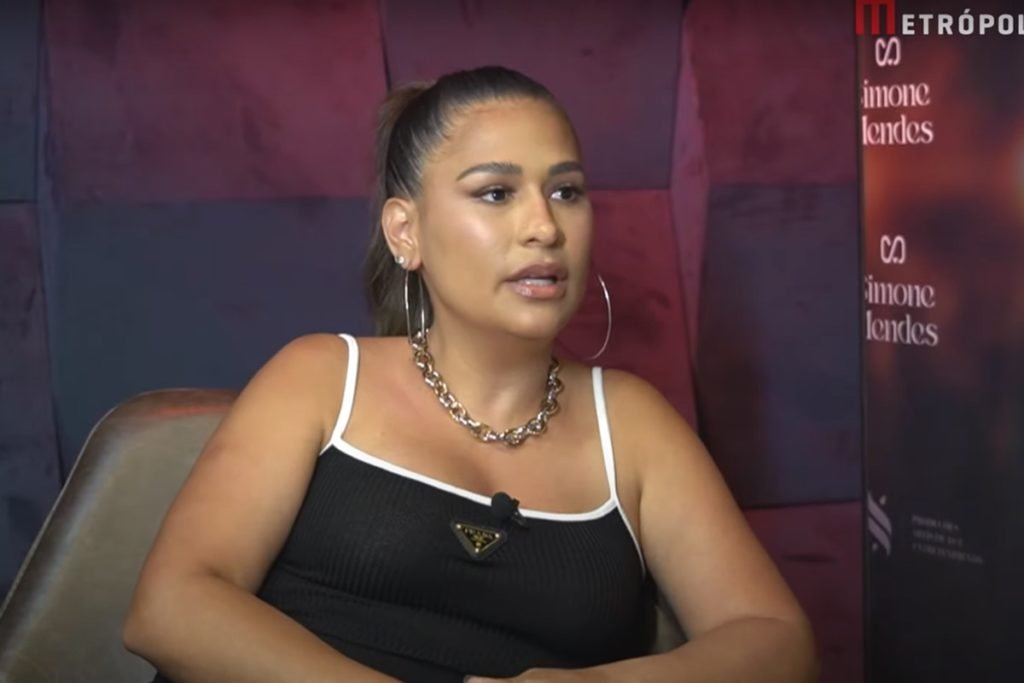 Print de Simone Mendes em entrevista a Leo Dias