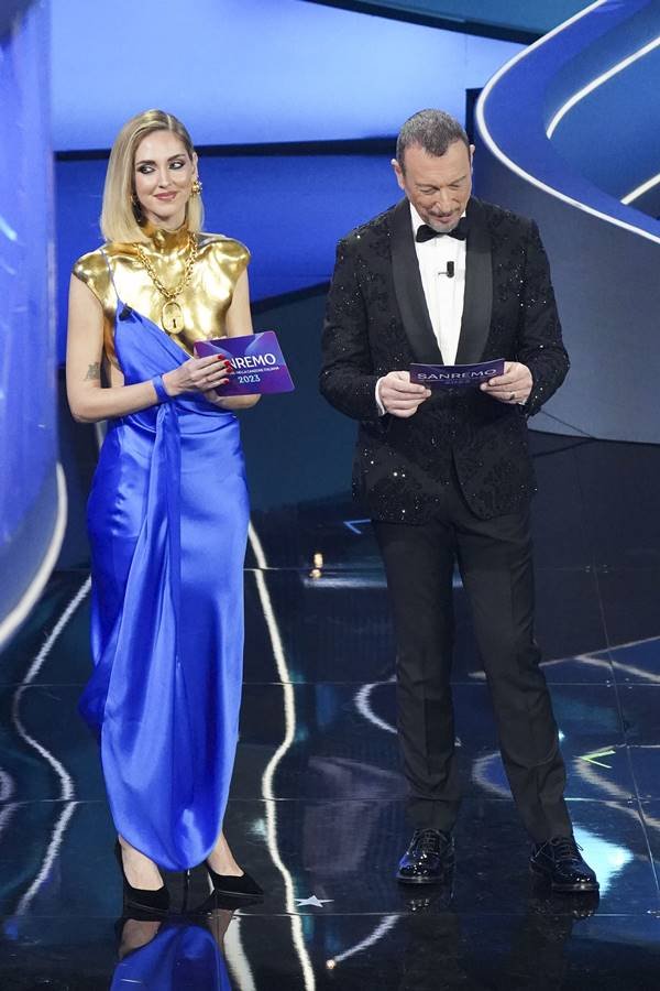 Chiara Ferragni e Amedeo Sebastiani como apresentadores do 73º Festival de Música de Sanremo - Metrópoles