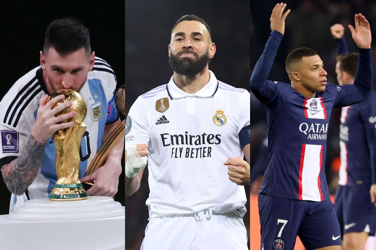 Melhor jogador do mundo: Messi, Mbappé e Benzema concorrem