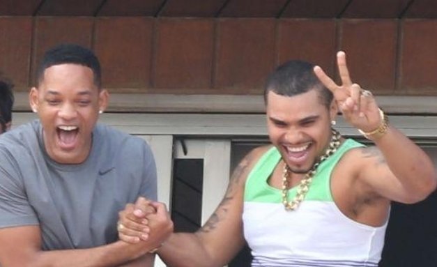 Naldo e Will Smith, durante uma passagem do astro de Hollywood pelo Rio de Janeiro - Metrópoles