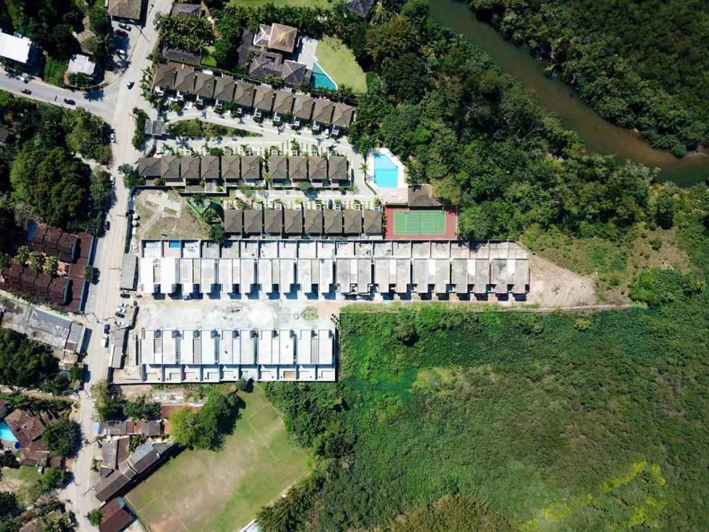 Imagem aérea do condomínio Reserva da Mata