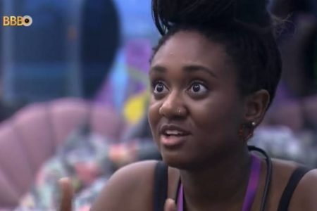 Frame de Sarah Aline no BBB23 - Metrópoles