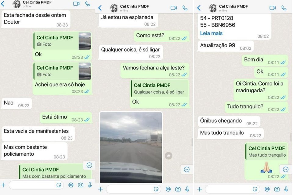 Veja mensagens trocadas por policiais do DF antes dos ataques de 8/1