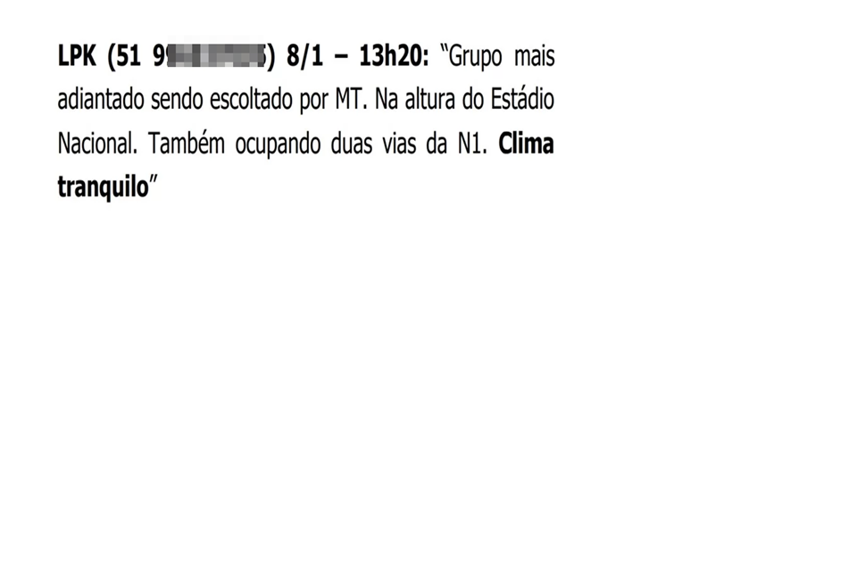 Mensagens trocadas por PMs antes de atos terroristas, antidemocráticos e golpistas de 8 de janeiro de 2022 (8/1)