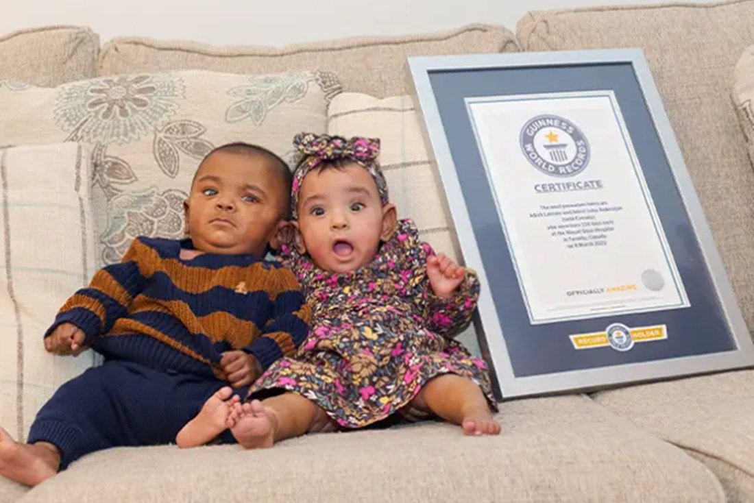 22-week-old twins win Guinness title |  metropolises