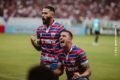 Fortaleza comemorando gol na Libertadores - Metrópoles