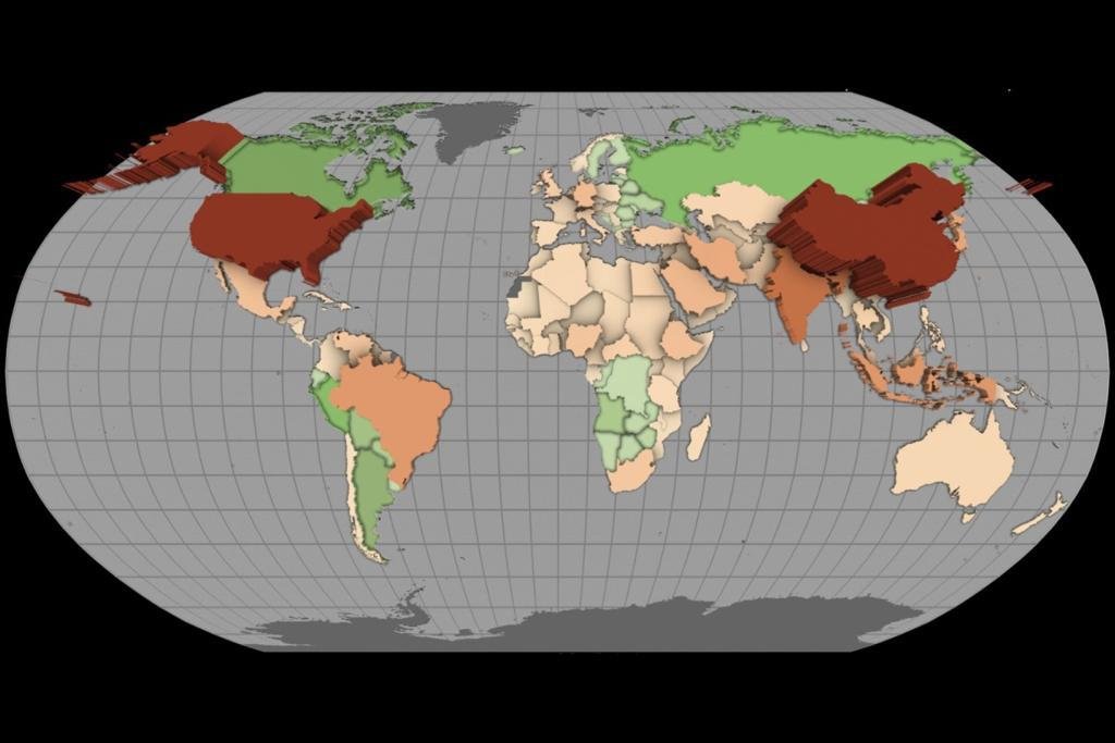 mapa emissão de carbono