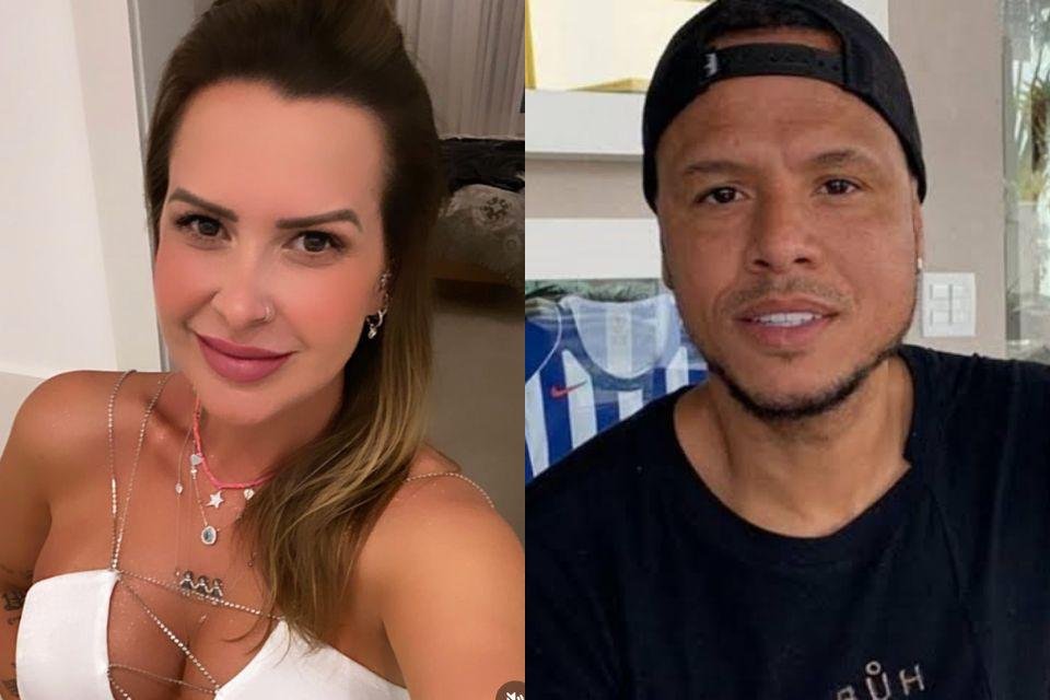 Juliana Paradela e Luis Fabiano, montagem com duas fotos
