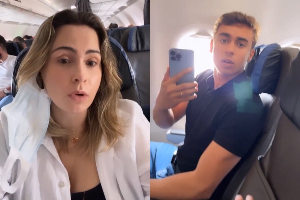 Vídeo: Ana Paula Renault e Nikolas Ferreira batem boca em avião