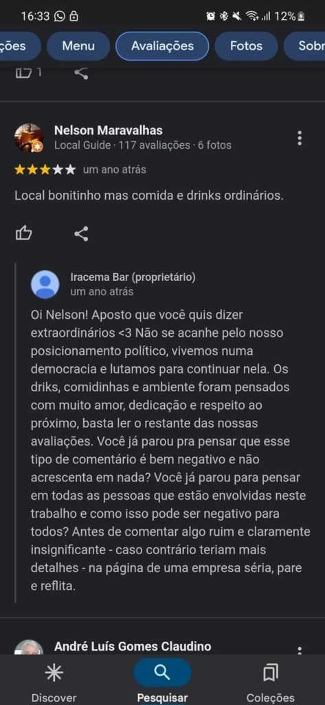 Na foto, um print de um usurário do Twitter - Metrópoles