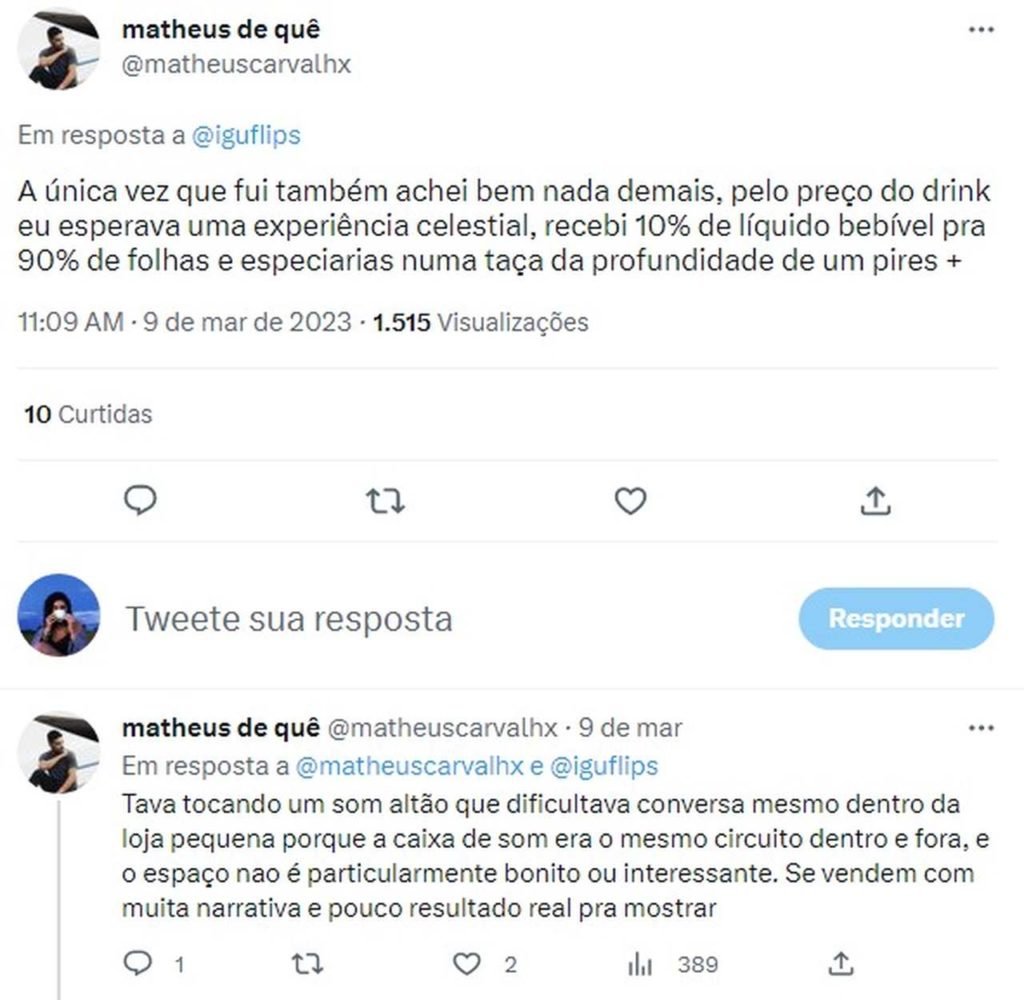 Na foto, um print de um usurário do Twitter - Metrópoles