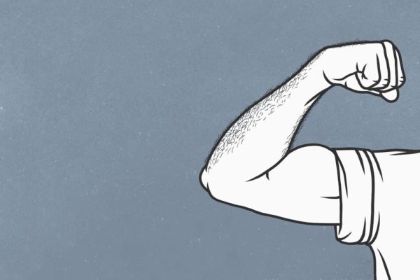 Desenho de um braço masculino mostrando os bíceps