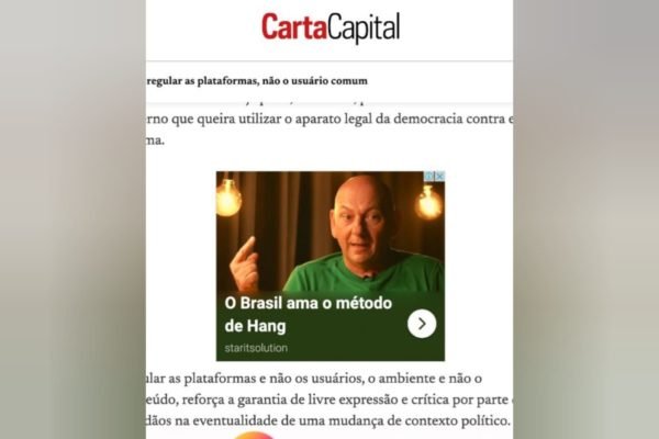 Anúncio pró-Luciano Hang na Carta Capital