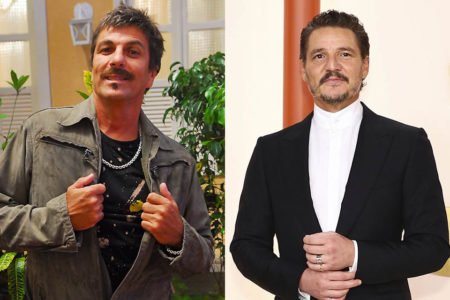 À esquerda, Evandro Mesquita em A Grande Família; à direita, Pedro Pascal no Oscar - Metrópoles