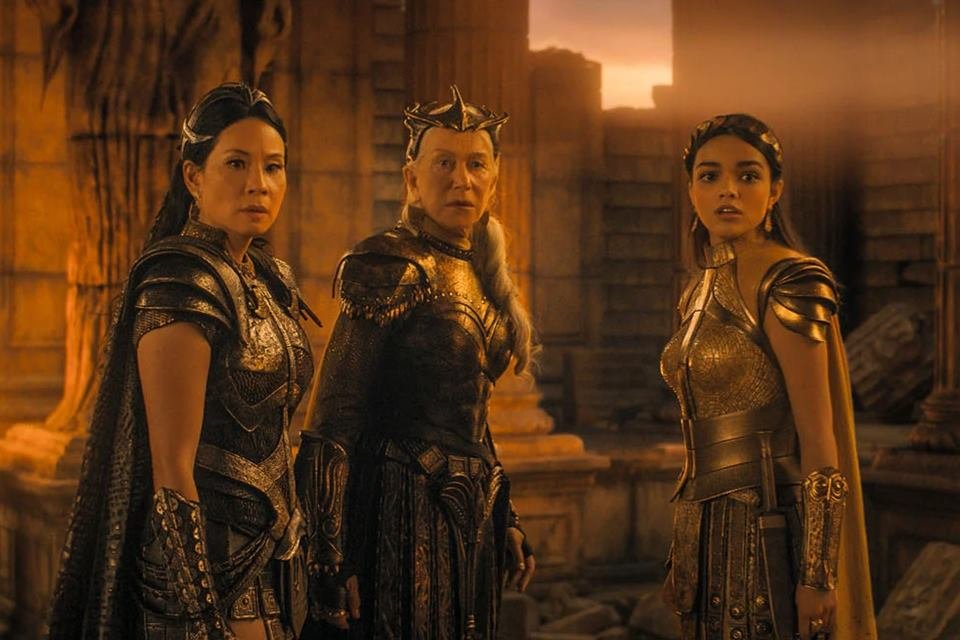 As Deusas e irmãs Hespera, Anthea e Kalypso em Shazam! Fúria dos Deuses