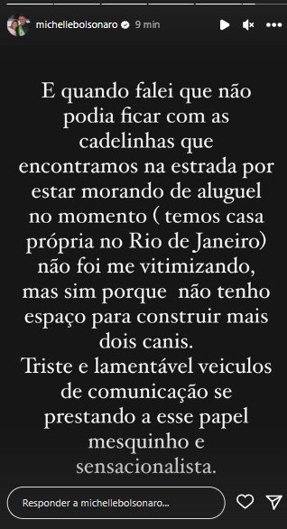 postagem de michelle bolsonaro no instagram sobre Prada