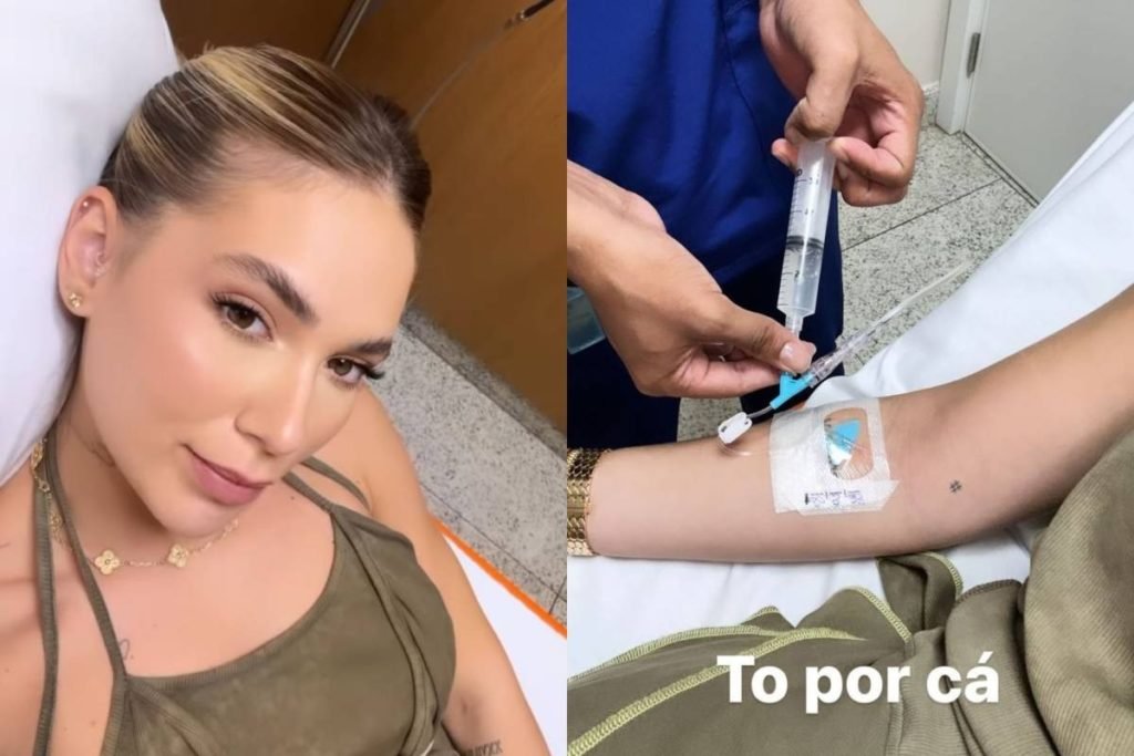 Montagem duas fotos virginia fonseca no hospital
