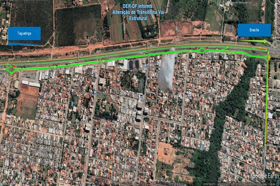 Via marginal da Estrutural sofrerá mudança a partir deste sábado. Veja ...