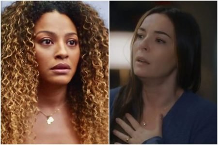 Montagem colorida de Sol (à esquerda) e Clara (à direita), personagens da novela Vai na Fé - Metrópoles