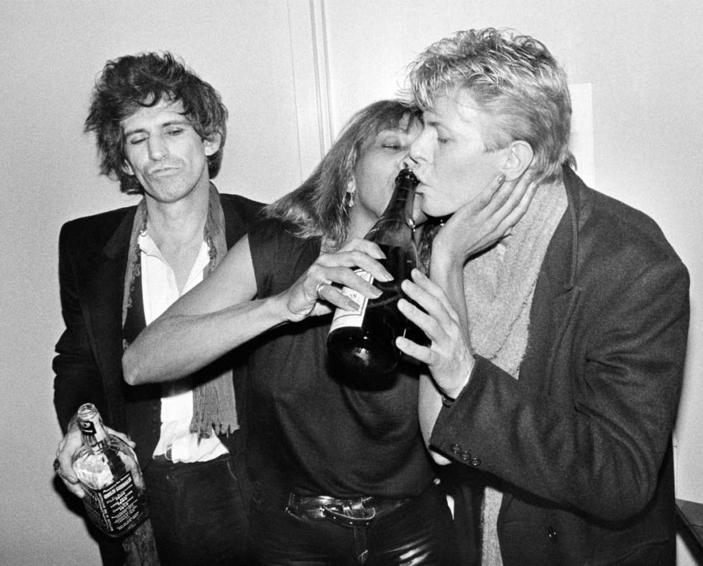 Keith Richards, Tina Turner and David Bowie in 1983