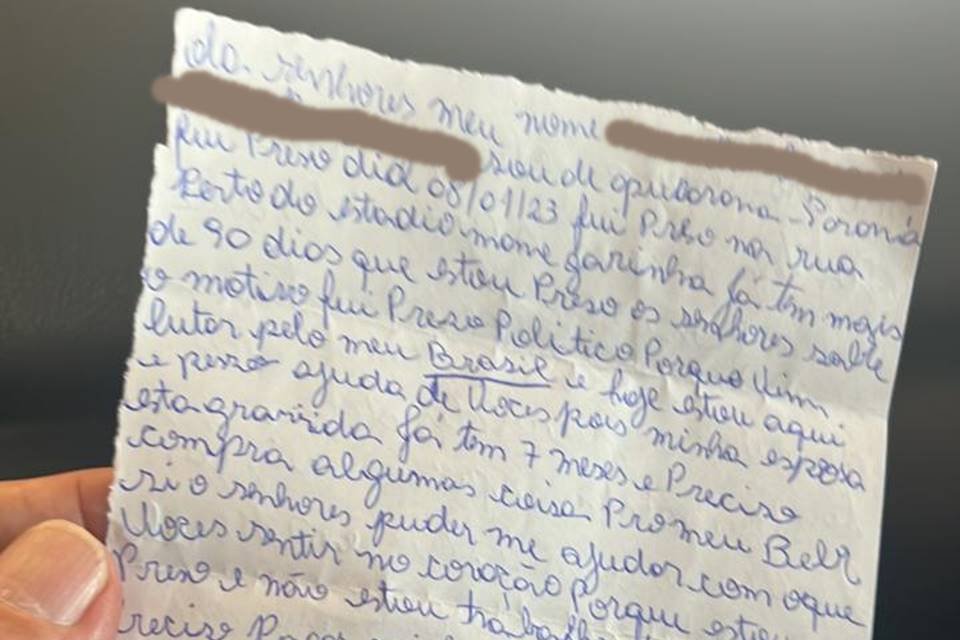 Carta de preso - Metrópoles